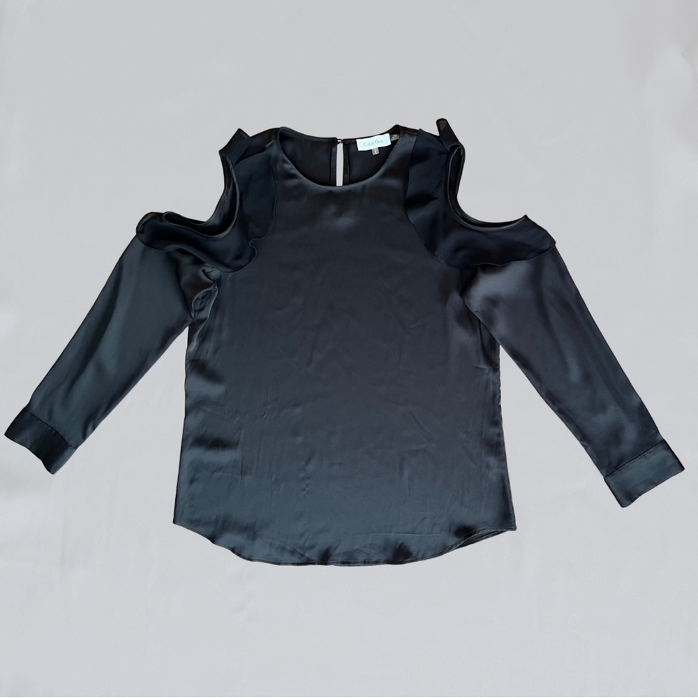 Calvin Klein Elegant Black Cold Shoulder Blouse